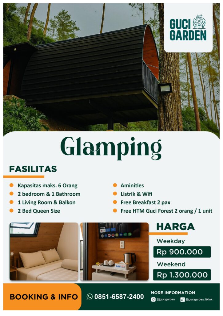 Harga Glamping Guci Garden 2026: 3 Tipe, Fasilitas & Perbandingan Lengkap